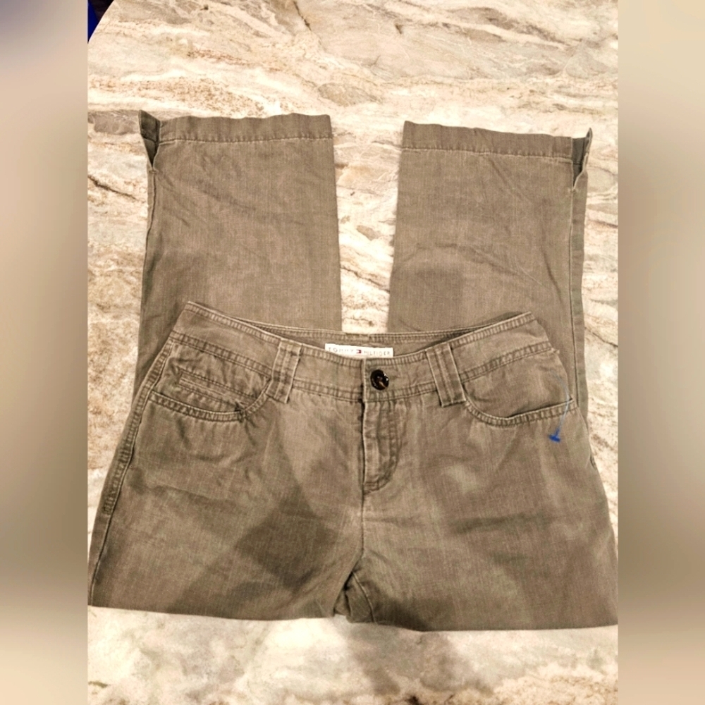 Tommy Hilfiger Olive Green Low Rise Cotton Pants Size 4